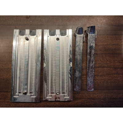 Molde aluminio mecanizado pletina plomo 125x15x1,5 mm Molde aluminio mecanizado pletina plomo 125x15x1,5 mm