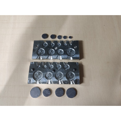 Molde aluminio mecanizado monedas 8-10-12-14-16-18-20-22-24 mm 9 cavidades Molde aluminio mecanizado monedas 8-10-12-14-16-18-20-22-24 mm 9 cavidades