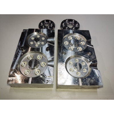 Molde aluminio mecanizado para coronas de 75 y 130 g aprox. con varilla de 3,2